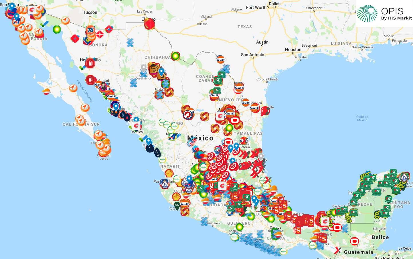Mexico Retail Gasoline Station Map