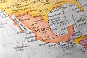 US Mexico border map